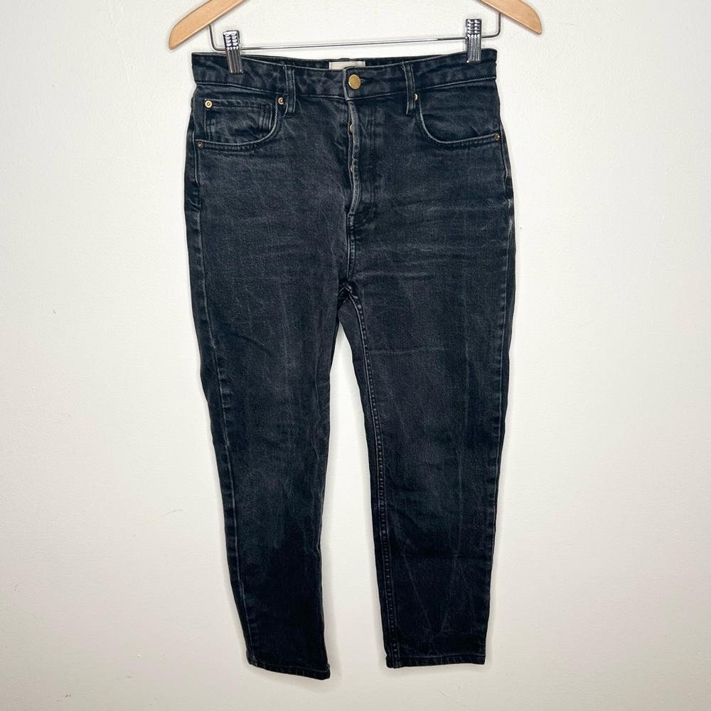 Sezane Black Straight Cropped Jeans